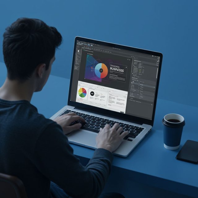 photo of person designing something in a grapics program on the computer